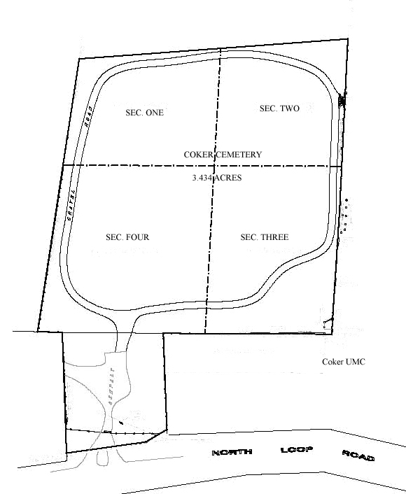 Coker Cemetery Site plan